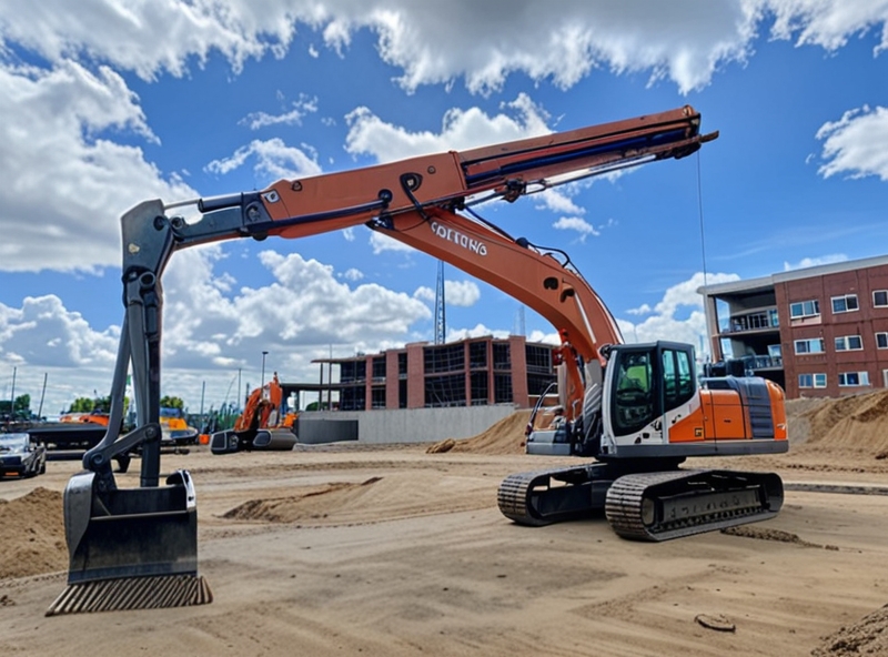 Hitachi Zaxis-7s с грейферной телескопической стрелой